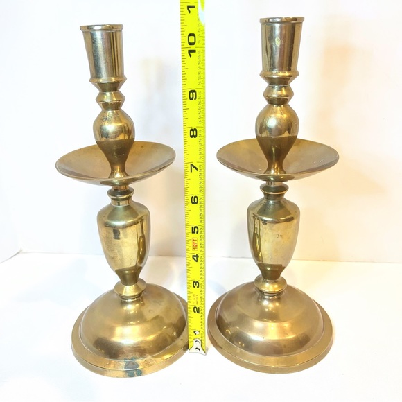 Brass Tall Vintage Candle Holders - Picture 7 of 14